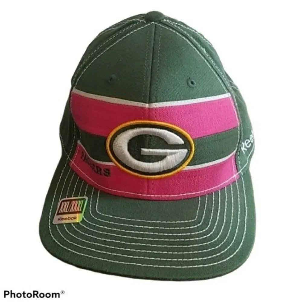 Hat Green Bay Packers Cap NFL Reebok On Field BREAST CANCER